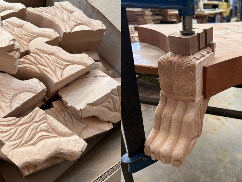 Slow design molduras de madera de haya talladas a mano