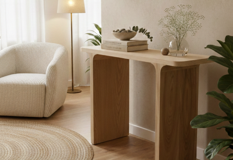 Consola en madera de fresno