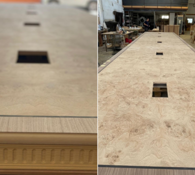 Mesa de de madera de grandes dimensiones para sala de reuniones