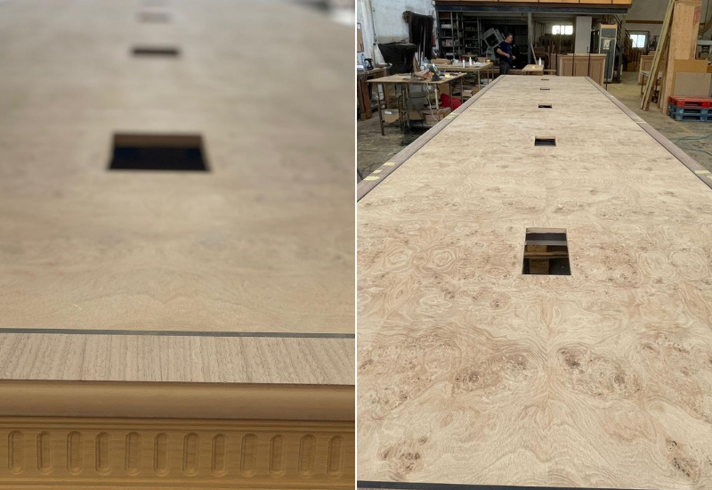 Mesa de de madera de grandes dimensiones para sala de reuniones