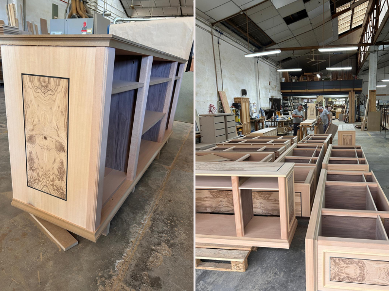 Aparador en madera de roble y rareza de olivato